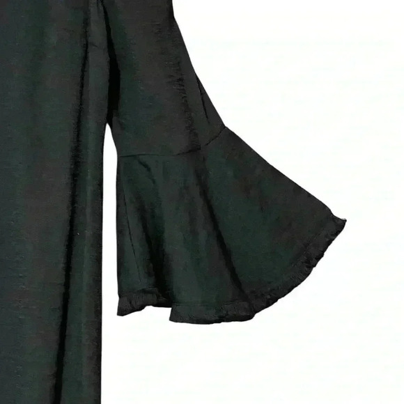 Lulus Day Out Black Off-the Shoulder Shift Dress S Whimsigoth Dark Fairycore NWT - Picture 5 of 8